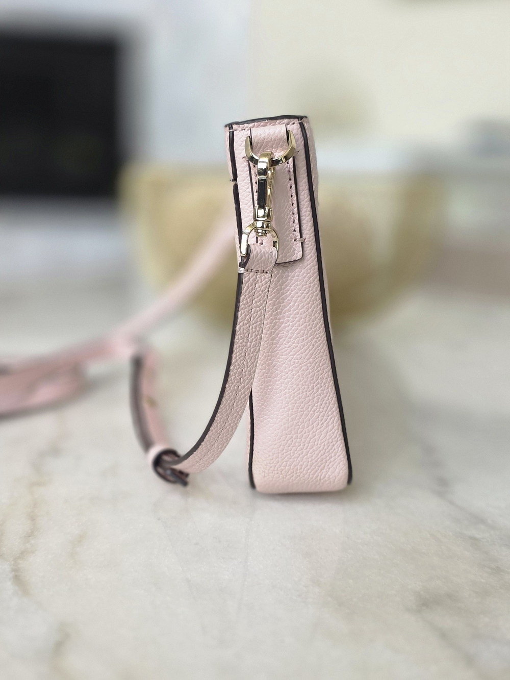Kate Spade New York Pebbled Leather Crossbody Bag Blush Pink Silver Hardware - Picture 2 of 8
